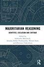 Text: "Majoritarian Reasoning: Identities, Exclusion and Critique. Edited by Subhendra Bhowmick et al." Blaues technisches Muster.