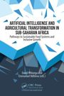 Text: "Artificial Intelligence and Agricultural Transformation in Sub-Saharan Africa." Geometrische blaue Formen.