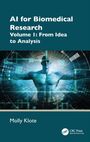 "AI for Biomedical Research Volume I: From Idea to Analysis." Darstellung eines blauen, technologischen menschlichen Körpers.