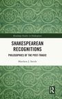 "SHAKESPEAREAN RECOGNITIONS" und Autor "Matthew J. Smith" auf grünem Hintergrund mit Rankenmuster und Routledge-Logo.