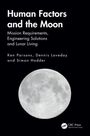 "Human Factors and the Moon" steht oben, darunter Text über Missionsanforderungen. Ein Bild des Mondes am unteren Rand.
