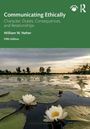"Communicating Ethically: Character, Duties, Consequences, and Relationships" von William W. Neher, Fifth Edition. Seerosen auf einem Teich im Vordergrund, Baumlinie am Horizont bei Sonnenuntergang.