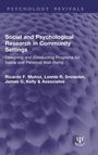 Ricardo F. Muñoz: Social and Psychological Research in Community Settings, Buch