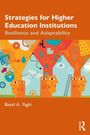 Text: "Strategies for Higher Education Institutions: Resilience and Adaptability" von Bassil A. Yaghi. Bunte Illustrationen mit Köpfen.