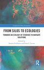Text: "Comparative Policy Evaluation. FROM SILOS TO ECOLOGIES. TOWARDS AN ECOLOGY OF EVIDENCE TO NAVIGATE SOLUTIONS." Abstrakte Farben im Hintergrund.