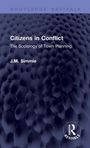 "Citizens in Conflict: The Sociology of Town Planning. J.M. Simmie." Dunkelblaues Cover mit abstraktem Muster; Logo unten rechts.