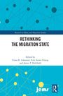 Text: "Rethinking The Migration State. Edited by Fiona B. Adamson, Erin Aeran Chung, James F. Hollifield." Wissenschaftliches Design.