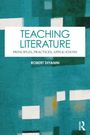 "Teaching Literature: Principles, Practices, Applications" von Robert Diyanni. Abstrakter, blauer Hintergrund mit geometrischen Formen.