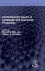 "Contemporary Issues in Language and Discourse Processes" in Weiß, blauer Hintergrund, texturiertes Muster.