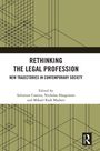 „Rethinking the Legal Profession: New Trajectories in Contemporary Society“ ist der Titel. Ein geometrisches Muster auf grünem Hintergrund.