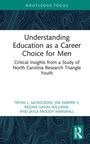 "Understanding Education as a Career Choice for Men" von Tryan L. McMickens et al., Routledge Focus. Einfache blau-weiße Buchgestaltung.