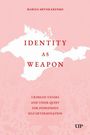 "IDENTITY AS WEAPON" – Karte von Krim als Umriss. Thema: Krimtataren und indigene Selbstbestimmung.
