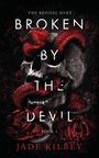 „The Revival Duet. Broken by the Devil. Book 1. Jade Kilbey“  
Ein Schädel, roter Schlangen, rote Rosen.