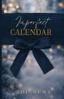 Text: "Imperfect Calendar", "Joe Reda". Dunkler Hintergrund mit glitzernden Lichtern und einer großen blauen Schleife.