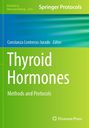 "Thyroid Hormones: Methods and Protocols." Grüner Hintergrund, blaues und grünes Farbmuster, Logo von Humana Press.