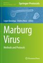 "Marburg Virus: Methods and Protocols" in Weiß auf grünem Hintergrund, Virenabbildung oben.