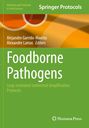 „Foodborne Pathogens“, grün-orange Cover mit weißem Text. Autoren: Alejandro Garrido-Maestu, Alexandre Lamas.