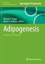 "Adipogenesis: Methods and Protocols." Autoren: Michael S. Pepper, Melvin A. Ambele. Grüner Hintergrund mit Kreisen.