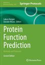 "Protein Function Prediction: Methods and Protocols, Second Edition" steht in weißem Text auf einem grünen Hintergrund.