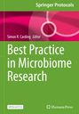 "Best Practice in Microbiome Research", Editor: Simon R. Carding. Grüne und pinke Farben mit Kreismotiven, Logo „Humana Press“.