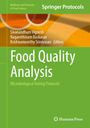 "Food Quality Analysis: Microbiological Testing Protocols" in Grün, Autoren und Verlagslogo, mit abstraktem Hintergrund.