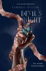 Titel: "DEVIL'S NIGHT". Autor: "KATERINA ST CLAIR". Zitat: "YOU'RE MINE LITTLE BUTTERFLY". Faust mit blauem Schmetterling und Band.