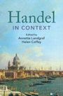 "Handel in Context" von Annette Landgraf und Helen Coffey. Stadtansicht mit Fluss und Kuppelgebäuden im Hintergrund.