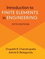 "Introduction to Finite Elements in Engineering, Fifth Edition. Tirupathi R. Chandrupatla, Ashok D. Belegundu." Orange geometrische Muster.