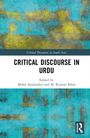Text: "Critical Discourses in South Asia. Critical Discourse in Urdu. Edited by Mohd Asaduddin and M. Rizwan Khan. Routledge." Abstrakter Hintergrund in Blau und Gelb.