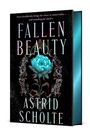 "Every brushstroke brings her closer to immortality and something far darker. FALLEN BEAUTY, ASTRID SCHOLTE." Ein blauer Blumenstrauß in einem dunklen, mysteriösen Rahmen.