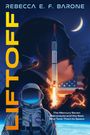Titel: LIFTOFF. Es zeigt einen Astronauten, eine Rakete, US-Flagge und Halbmond vor einem dunklen Himmel.