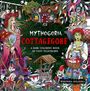 „MYTHOGORIA COTTAGEGORE - A DARK COLORING BOOK OF COZY NIGHTMARES“ in leuchtenden Farben, mit Hexen- und Waldmotiven.
