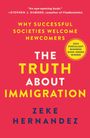 Text: "Why Successful Societies Welcome Newcomers: The Truth About Immigration" von Zeke Hernandez. Roter Hintergrund.
