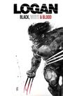 "LOGAN: Black, White & Blood" in kräftigen Buchstaben. Illustration eines muskulösen Mannes mit Klauen, dynamisch gezeichnet.