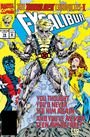 Comic-Cover mit Titel "Excalibur: The Douglock Chronicles I". Figuren: Metall-Cyborg, blauer Mann, Frau in Gelb-Blau.