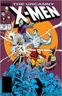 "The Uncanny X-MEN 229 May" steht oben, darunter kämpfen Helden gegen bewaffnete Gegner auf einem Comic-Cover.