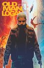„OLD MAN LOGAN“ in gelbem Text. Düstere Figur im Mantel, Hintergrund in Flammen und in einer Stadt.