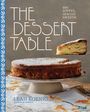 „THE DESSERT TABLE“, „100 Joyful Jewish Sweets“, „LEAH KOENIG“. Zwei Kuchen, darunter ein gestreifter und ein mit Puderzucker.