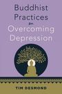 „Buddhist Practices for Overcoming Depression“ von Tim Desmond. Illustration: Buddha vor Baum auf lila Hintergrund.