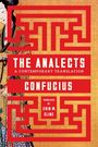 Text: "The Analects: A Contemporary Translation", "Confucius", "Translated by Erin M. Cline". Rotes, labyrinthartiges Muster.