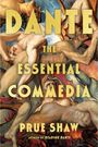 „DANTE THE ESSENTIAL COMMEDIA PRUE SHAW“. Illustration mit ineinander verschlungenen, kämpfenden Körpern vor feurigen Farben.