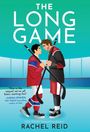 "The Long Game" oben. Zwei Männer in Hockeykleidung stehen sich auf Eisfläche gegenüber.