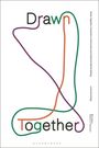 "Drawn Together" und "Together" in bunten Linien geschrieben. Eine vertikale Linie zeigt Buchdetails.