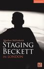 "Staging Beckett in London" von Matthew McFrederick. Silhouette einer Person vor hellem Hintergrund.