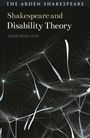"Shakespeare and Disability Theory," darunter "GENEVIEVE LOVE." Darstellung von schwebenden Pusteblumen auf dunklem Hintergrund.