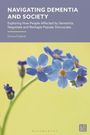 „Navigating Dementia and Society“ von Emma Putland. Nahaufnahme von Vergissmeinnicht-Blumen, gelber Hintergrund.