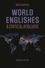 "World Englishes: A Critical Analysis, Second Edition von Mario Saraceni." Weltkarte bei Nacht mit beleuchteten Städten.