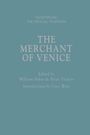 "THE MERCHANT OF VENICE," herausgegeben von William Baker und Brian Vickers, Einleitung von Gary Watt, auf blauem Hintergrund.