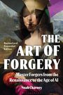 "The Art of Forgery" von Noah Charney, Cover zeigt ein zersplittertes Gesicht der Mona Lisa als Collage.
