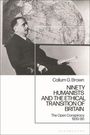 „Callum G. Brown: Ninety Humanists and the Ethical Transition of Britain“. Ein Mann sitzt, im Hintergrund Weltkarte.